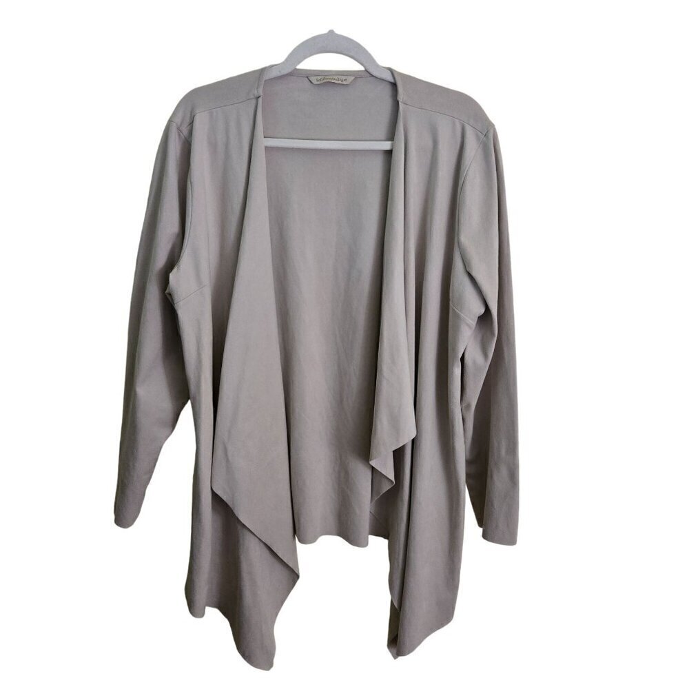 Soft Surroundings Neutral Beige Micro Fiber Faux Suede Blazer Size L